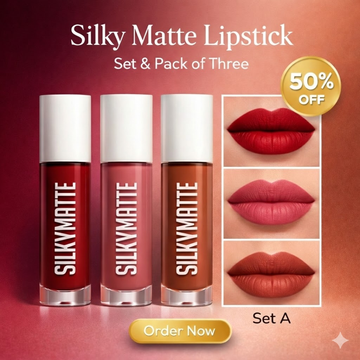 SilkyWhite Silky Matte Lipstick Trio Set | Pack of 3 Liquid Matte Lipsticks | Waterproof & Long Lasting