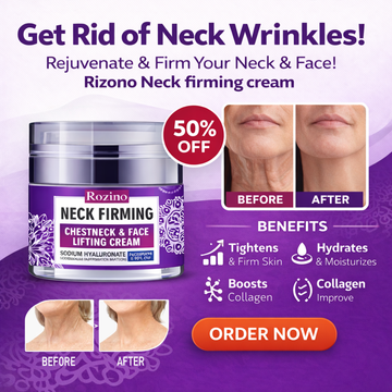 Rozino Neck Firming Lifting Cream | Sodium Hyaluronate + Collagen Complex 5% | Reduces Neck Wrinkles, Tightens Sagging Skin & Restores Elasticity