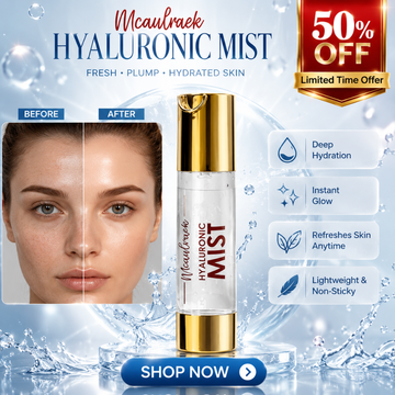 Mcaulraek Hyaluronic Mist – 50% OFF – Fresh, Plump & Hydrated Skin – Deep Hydration, Instant Glow – Lightweight & Non-Sticky – Refreshes Skin Anytime – For Dry, Dull, Tired & Dehydrated Skin