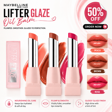 Maybelline Lifter Glaze Oil Balm – Plumped, Smoother & Glazed to Perfection – Nourishing Oil Care, Glossy Glaze Finish –  Oil-Infused Formula for All-Day Hydration