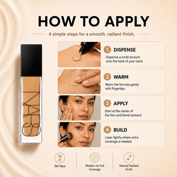 NARS Natural Radiant Longwear Foundation – 16H Wear, Medium-to-Full Coverage & Natural Radiant Finish – Smooths Texture, Evens Tone, Blurs Pores