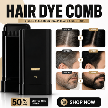 Hair Dye Comb – Instant Grey Coverage for Scalp, Beard & Side Hairs – Waterproof & Sweat-Proof – Physical Natural Coloring – Nourishes & Strengthens Hair