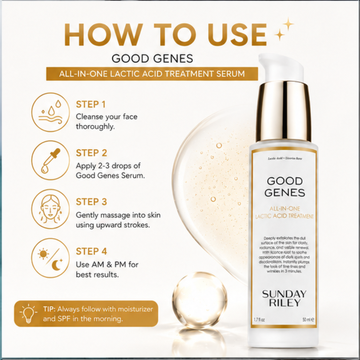 Sunday Riley Good Genes All-in-One Face Serum – Deeply Exfoliates, Fades Dark Spots, Plumps Fine Lines & Wrinkles – Instant Glow Booster, Refines Texture, Minimizes Pores