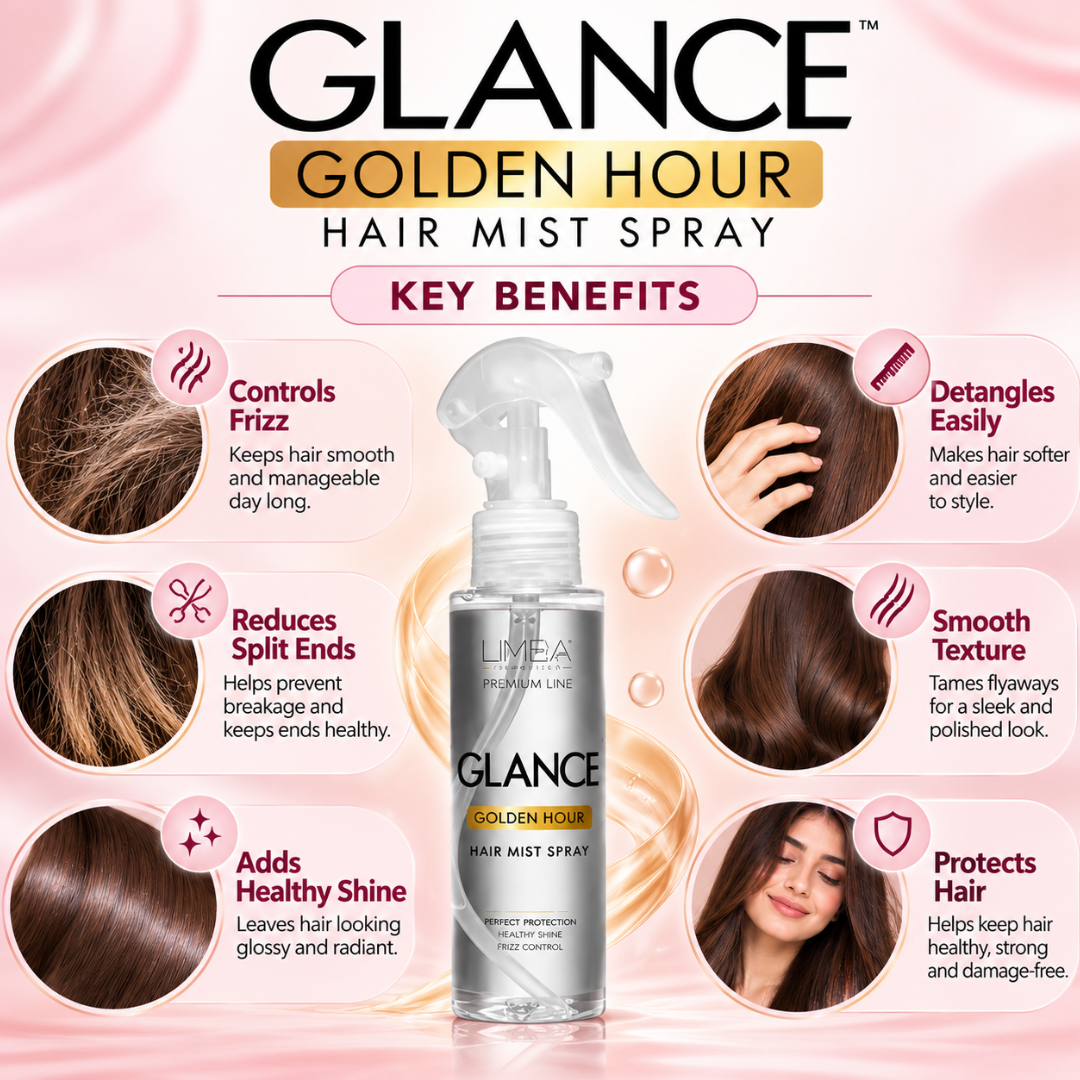 Glance Golden Hour Hair Mist Spray for Split End treatment, Straight